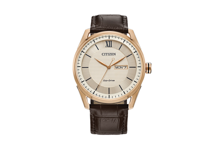 Citizen Men's Classic Brown Leather Strap Watch 2