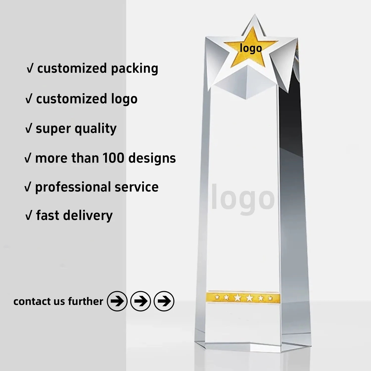 Crystal Trophy Award Personalized Glass Tournament Souvenir 2