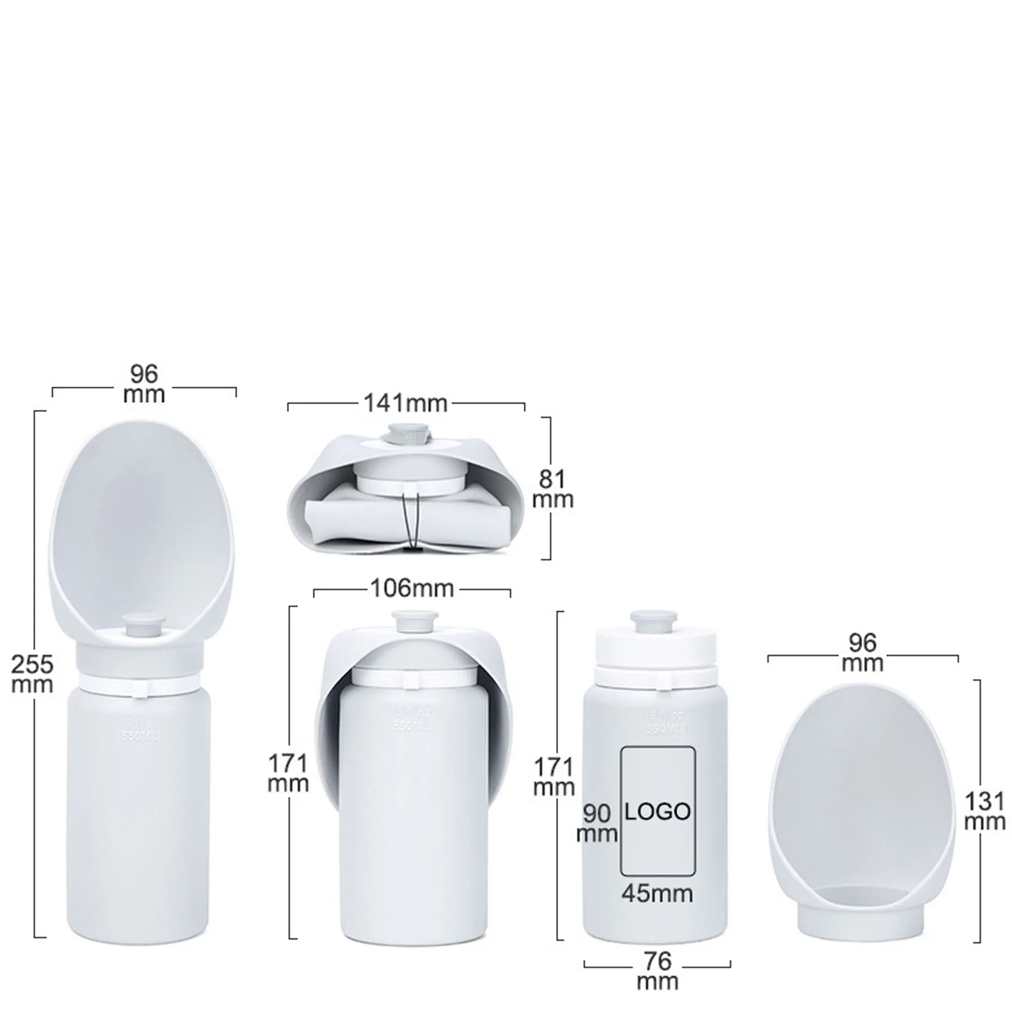 19 oz Folding Dogs Water Bottle 5