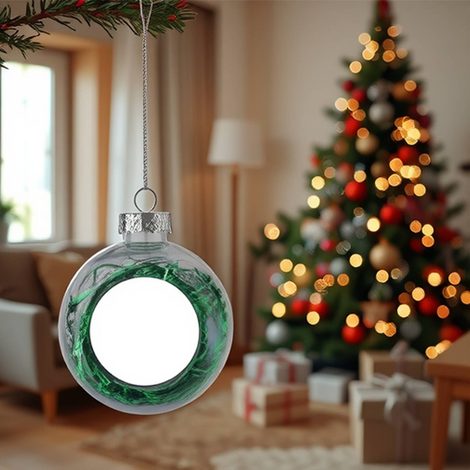 Plastic Christmas Ornament, promotional household item with logo imprint 2