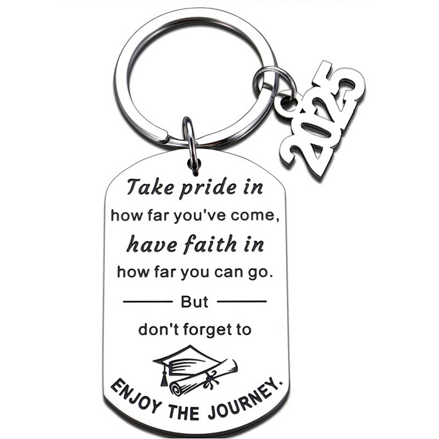 Personalized Stainless Steel 2025 Graduation Keychain 3