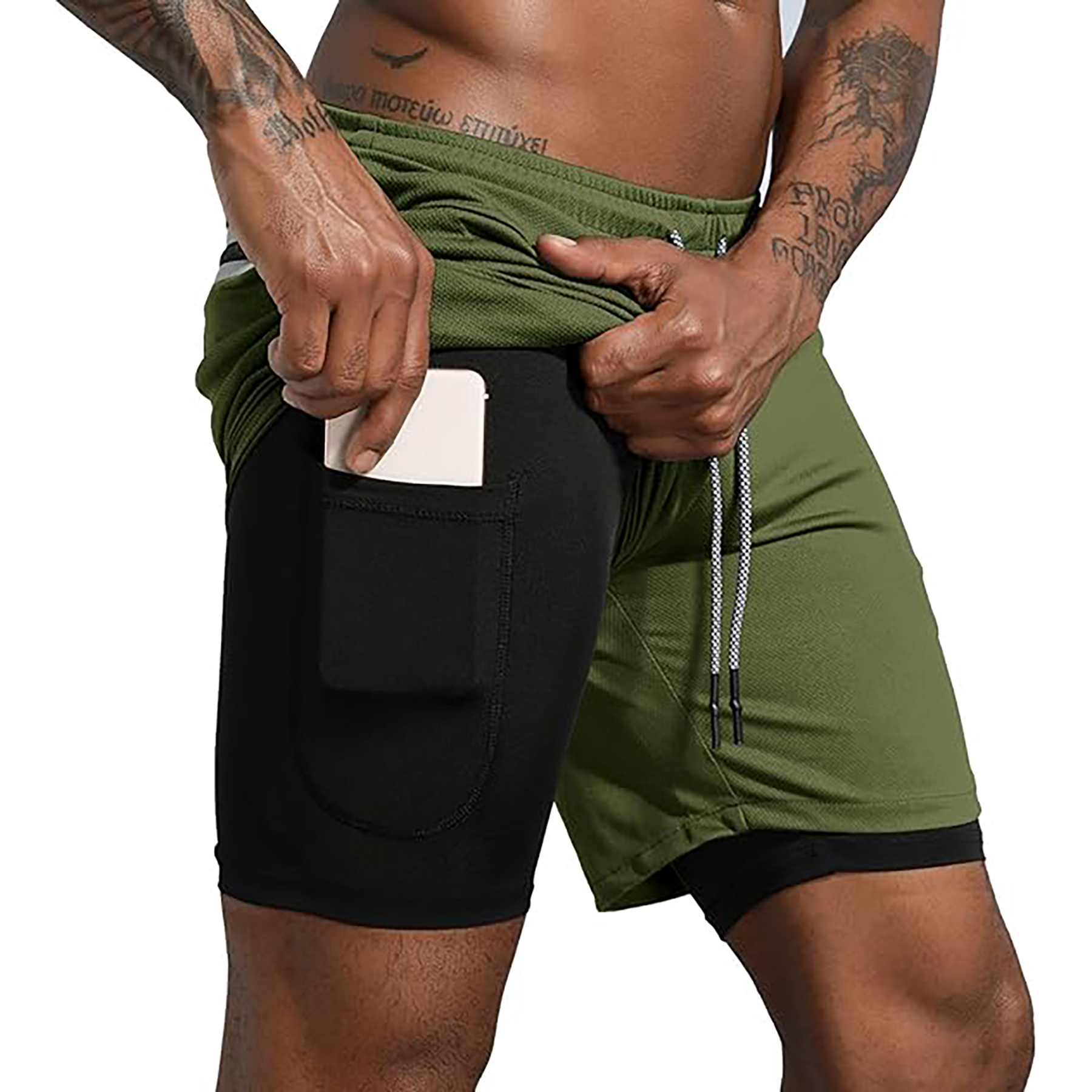 Men's 2 in 1 Workout Running Shorts 11