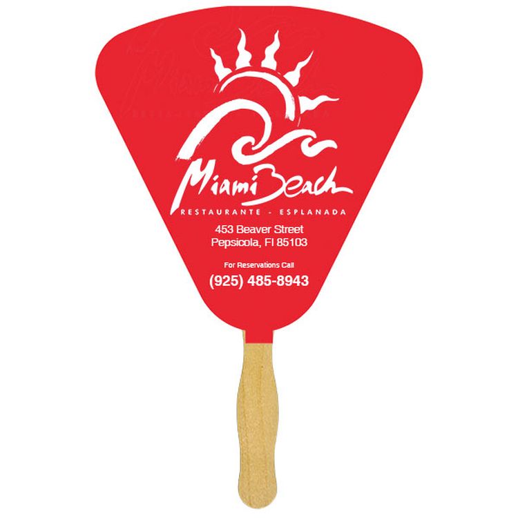 Seashell Sandwiched Hand Fan (2 Side/1 Imprint Color)