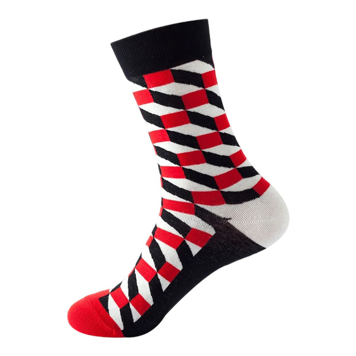 Cotton Crew Socks with Jacquard Pattern 73