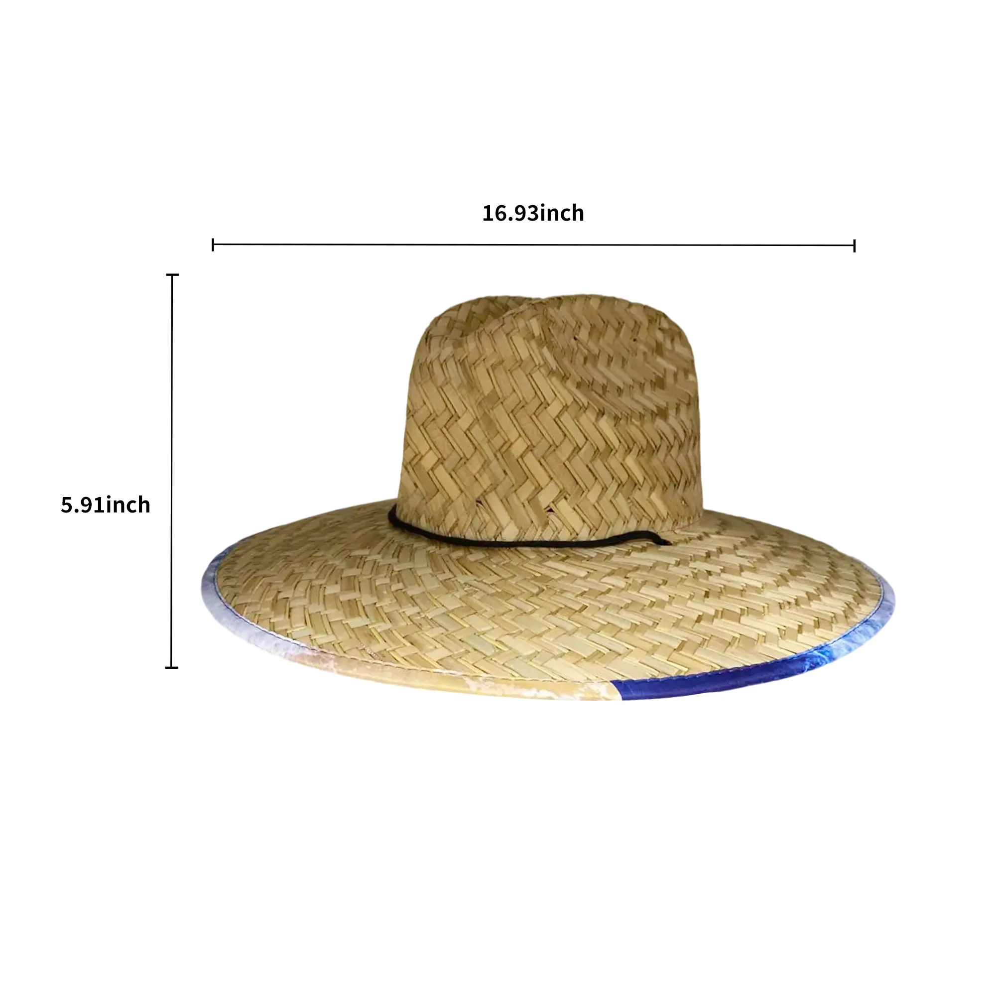 MOQ 50 Wide-Brim UPF50+ Lifeguard Straw Hat 4