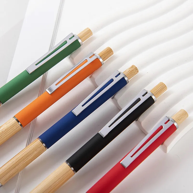 Bamboo Aluminum soft touch ballpoint pen 7