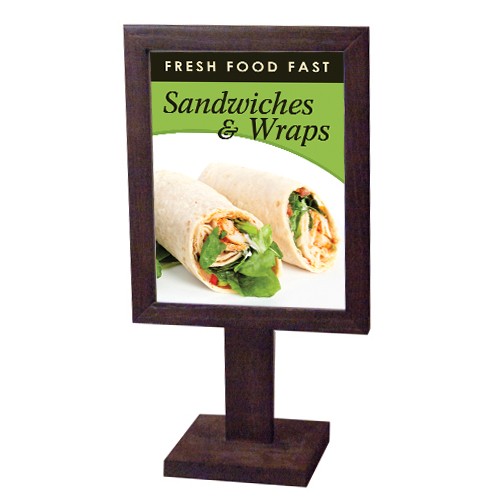 Countertop Pedestal Base Sign Holder w/ 1in Frame
