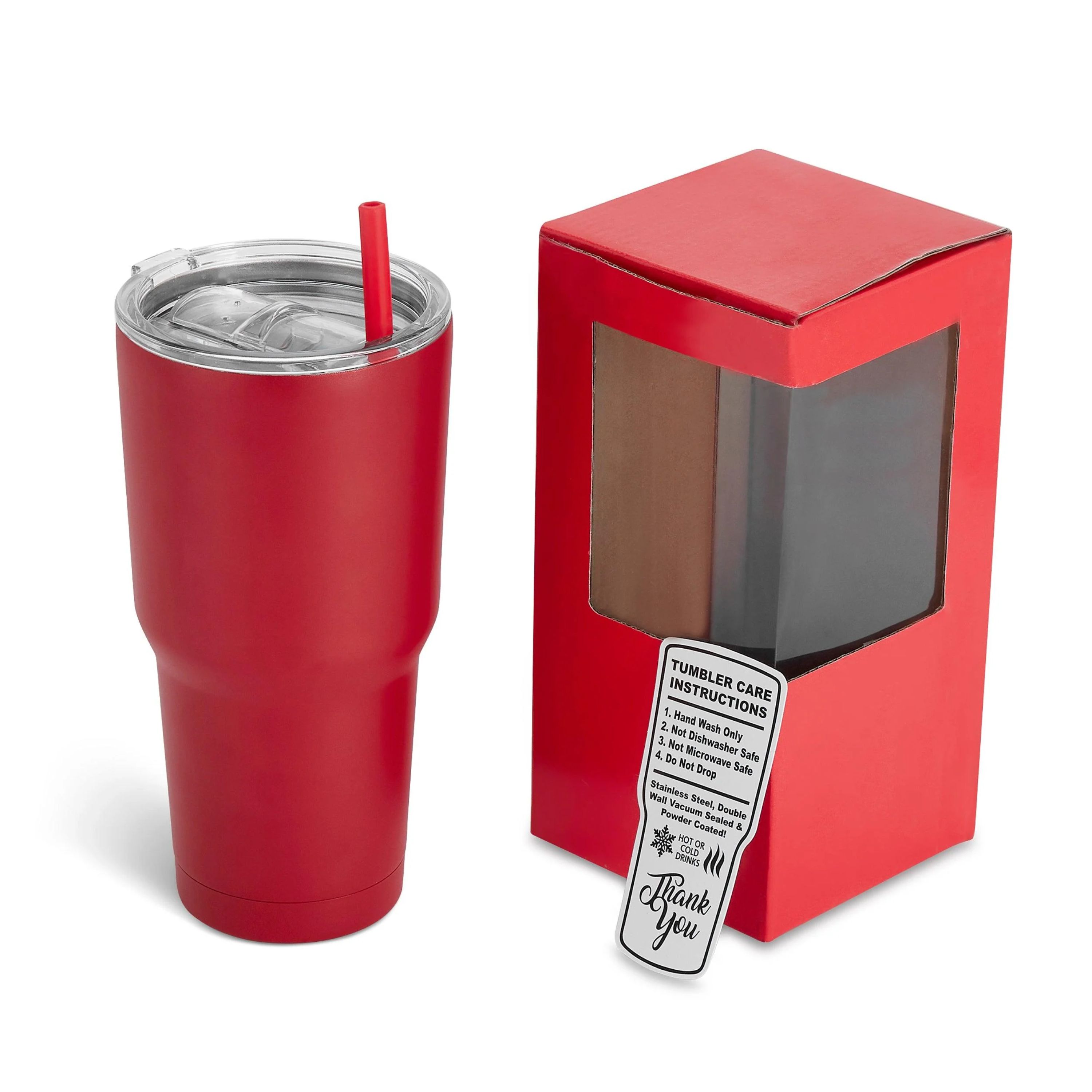 30 Oz. Unbranded Stainless Steel Tumbler w/ Color Matched Window Display Gift Box 6