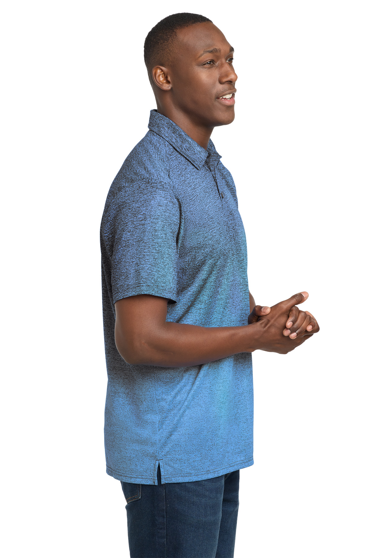 Sport-Tek Ombre Heather Polo. ST671 3