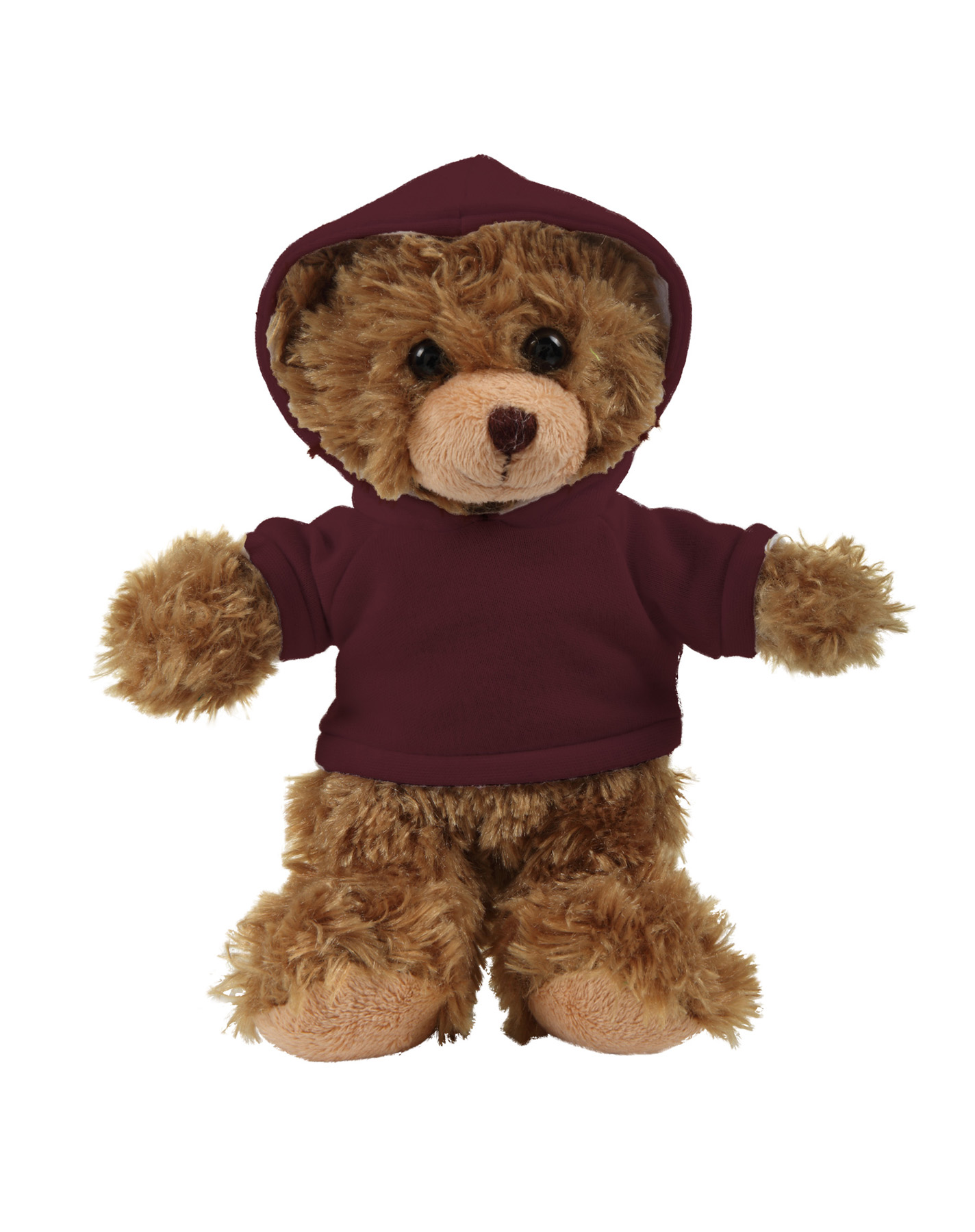 soft plush Mocha Curly Sitting Bear with hoodie 16