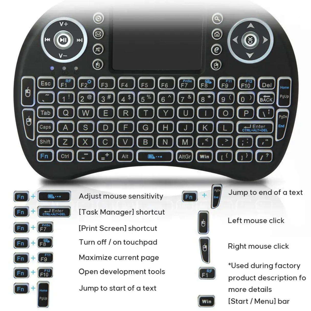 Mini Keyboard Touchpad Mouse 3