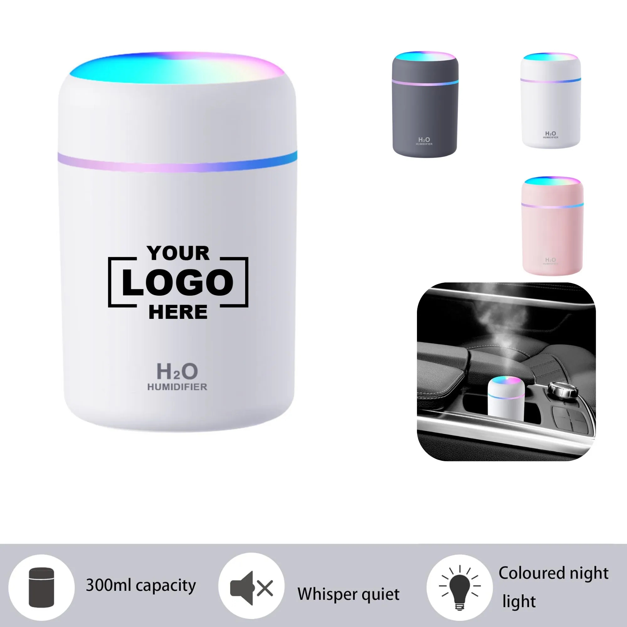 Car Mini Multicolor LED Essential Oil Humidifier 3