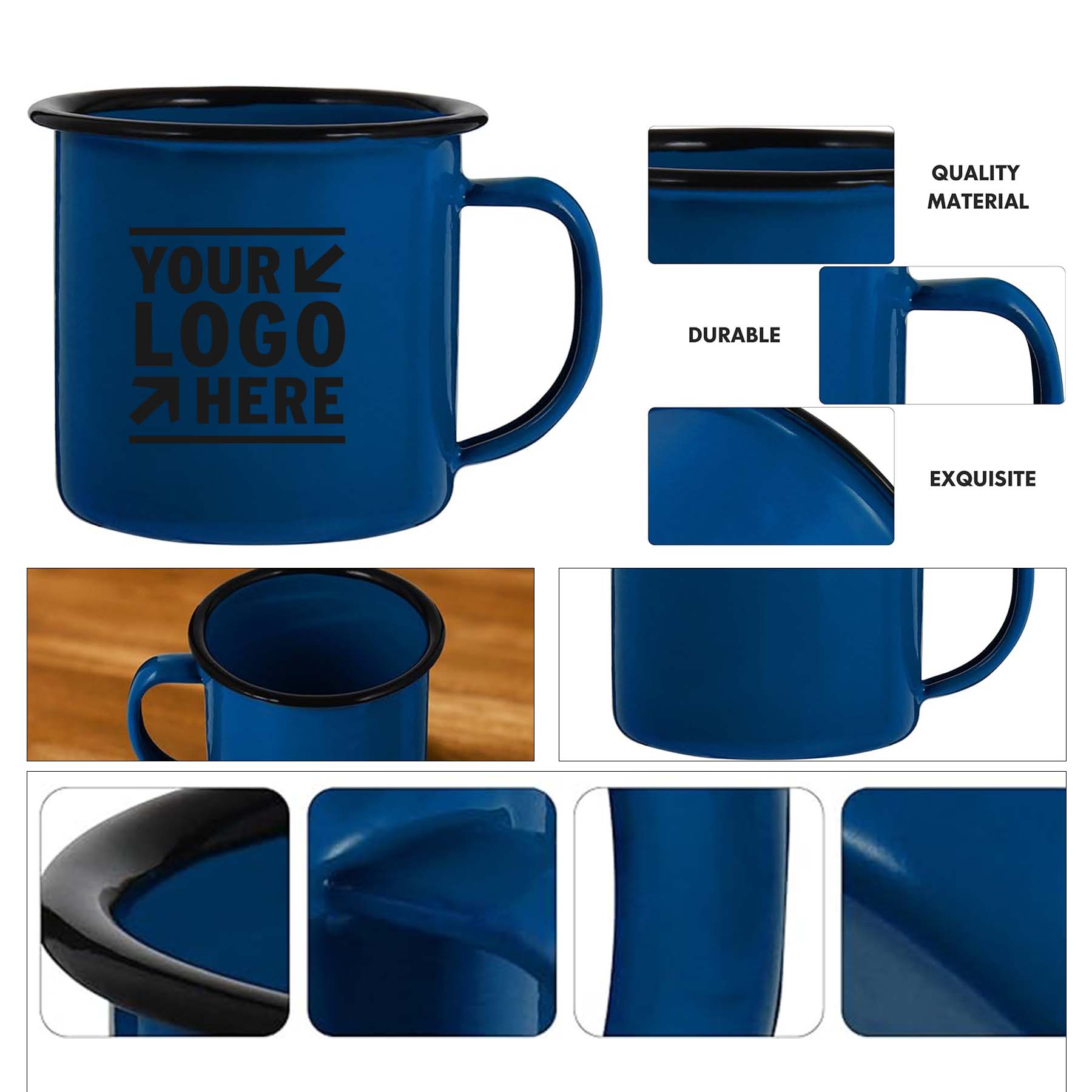 Vintage Enamel Coffee Mug Outdoor Camping Tea Beverage Drinking Cup    2