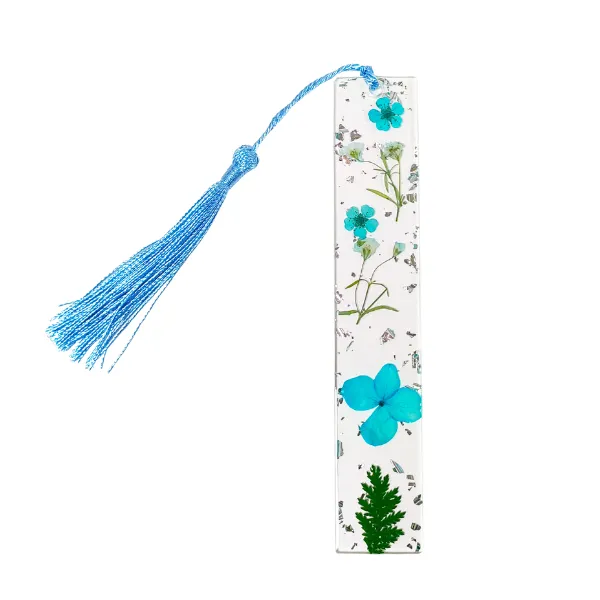 Pressed Flower Resin Bookmark with Tassel 10