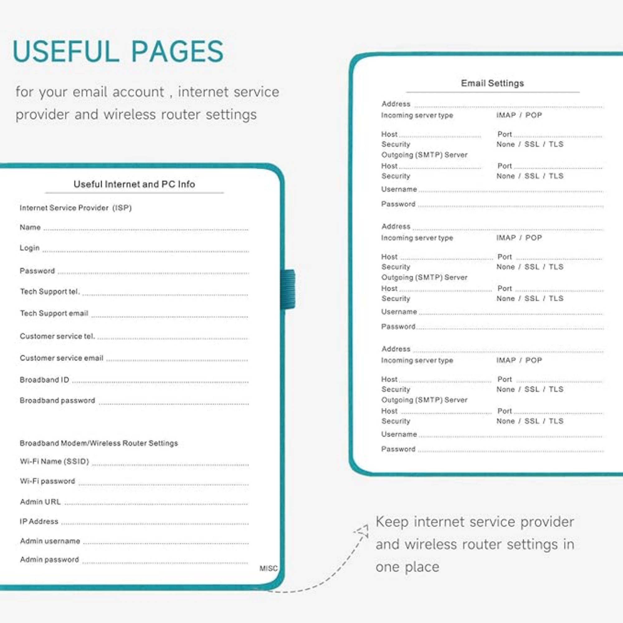 5.2"x7.8" 136 Pages Password Book With Alphabetical Tabs 5