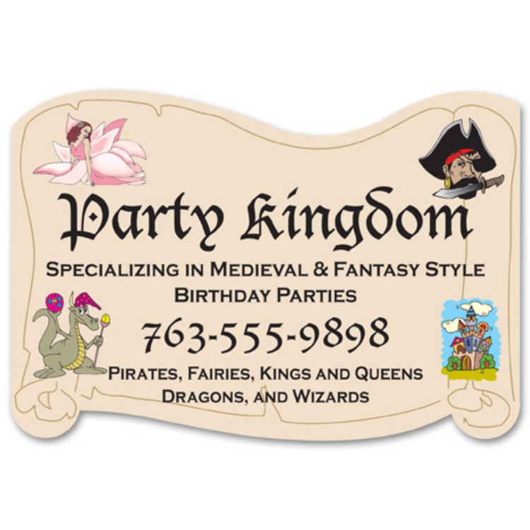 Vinyl Label (4.25"x 6.2") Scroll Shaped