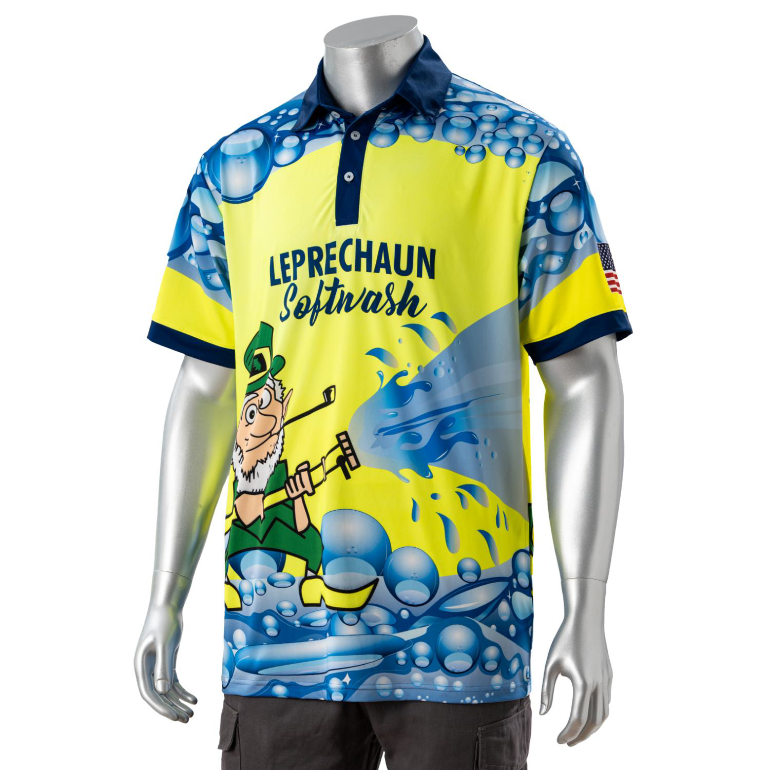 75D Milk Silk Fluorescent Digital Print Men's Polo - 5.3 oz 2