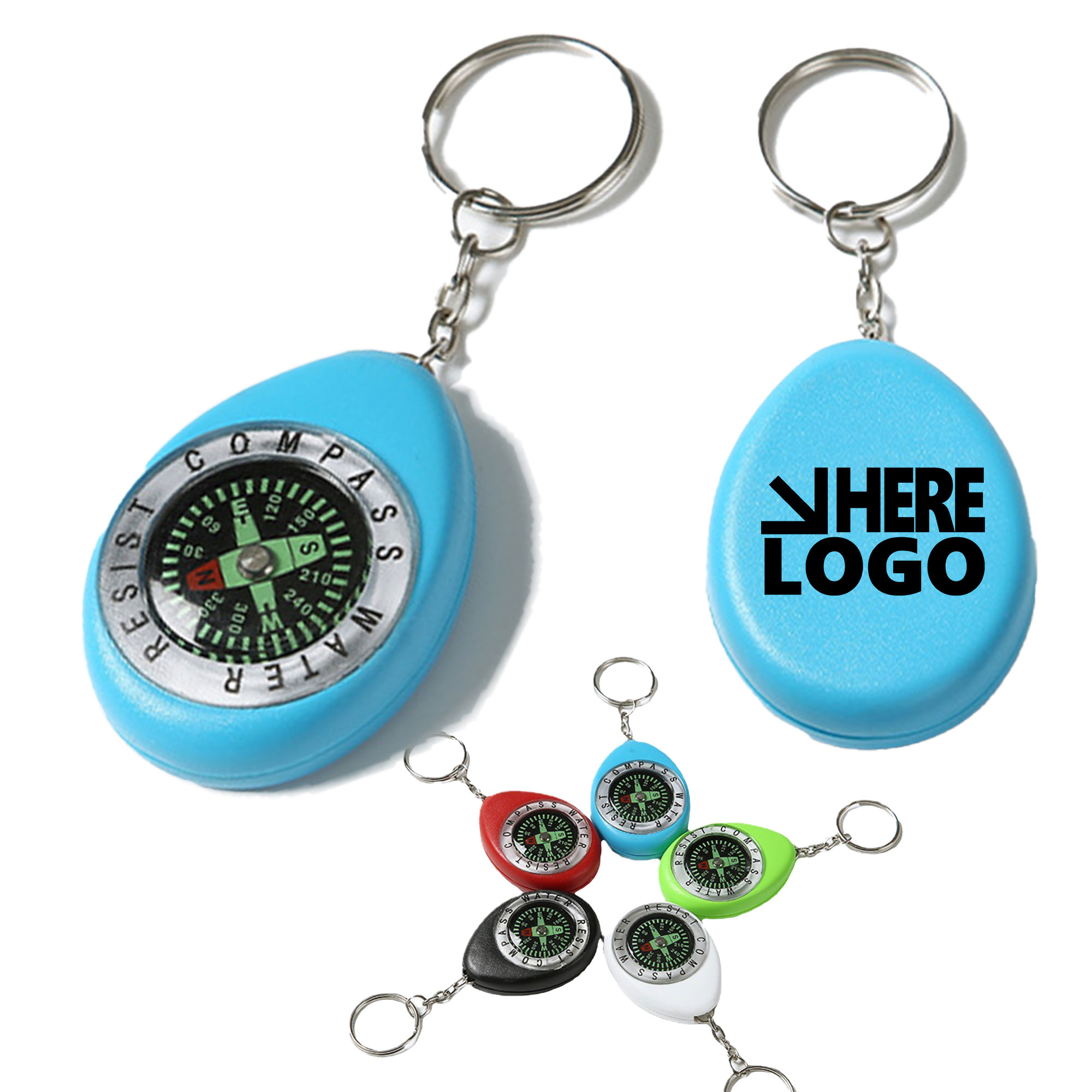 MOQ 100 Luminous Compass Keychain Navigation Tool 1