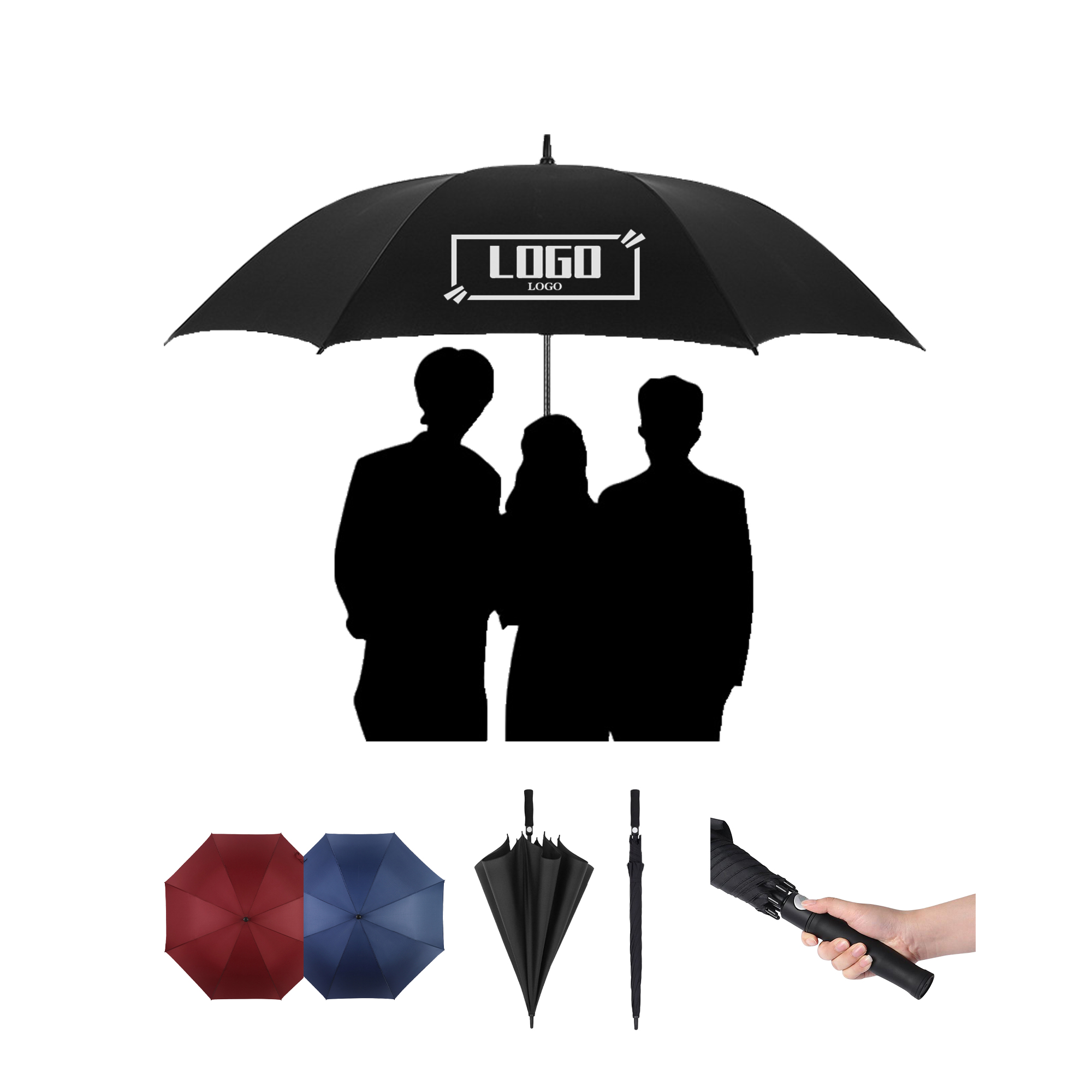 52" Straight Handle Golf Umbrella 1