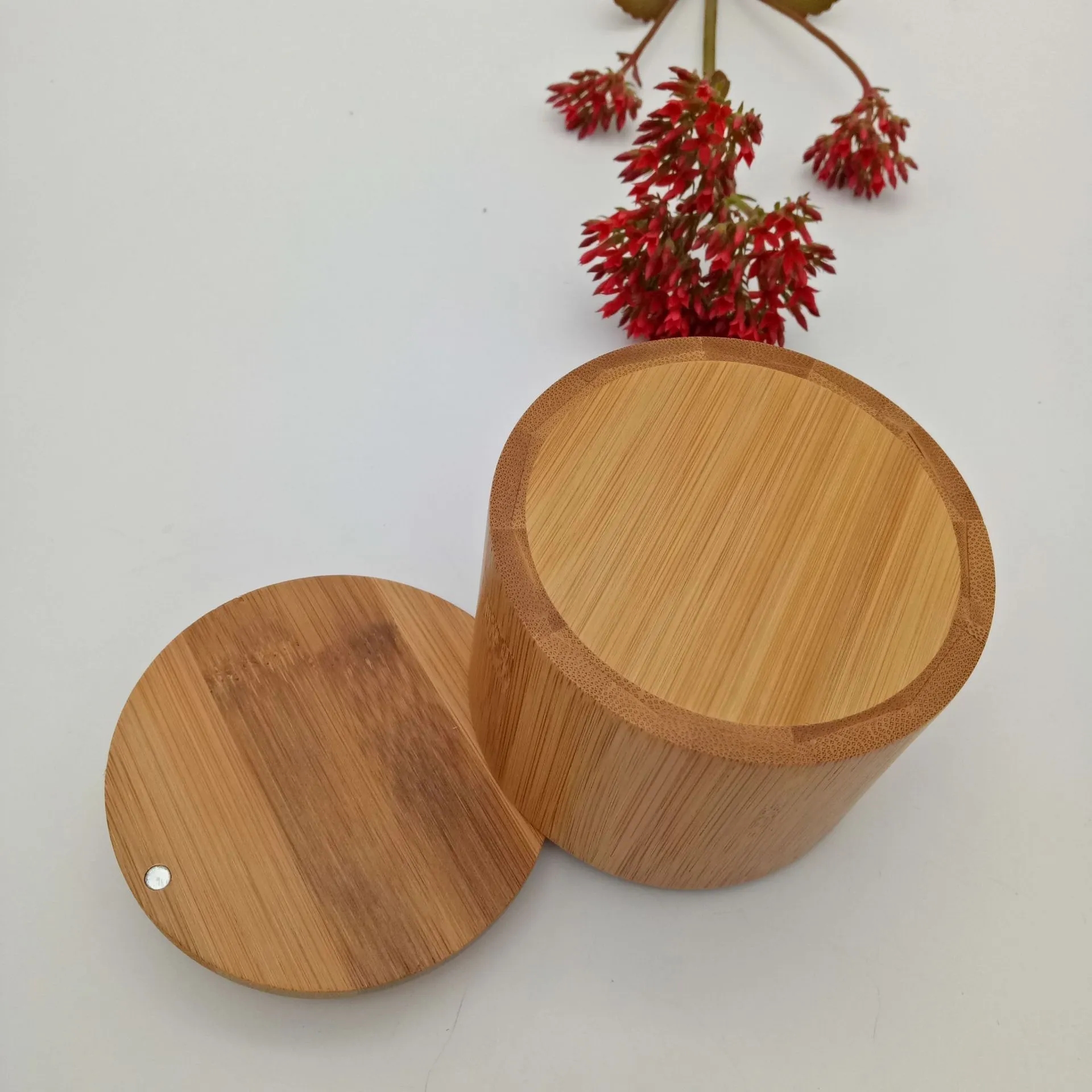 Bamboo Storage Box, with Magnetic Swivel Lid 2
