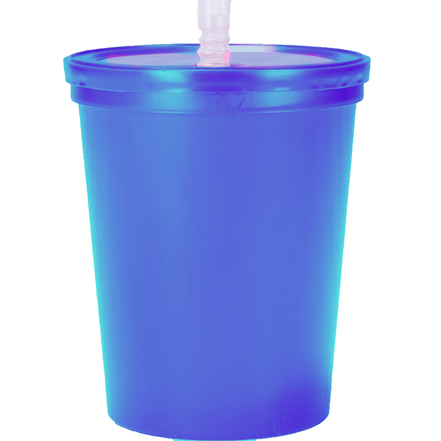 Plastic Stadium Cup with Lid and Straw 16 oz. 9