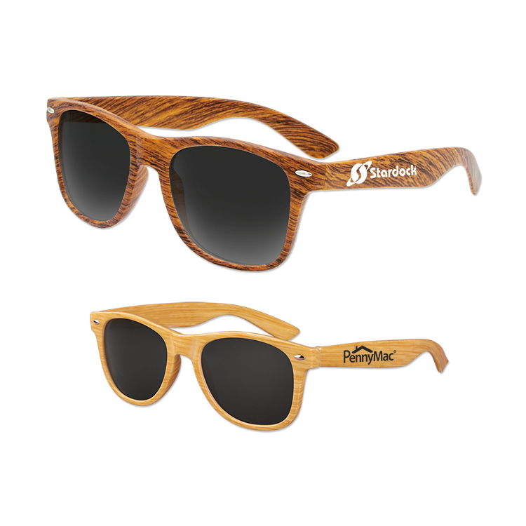 Polarized Iconic Wood Grain Sunglasses