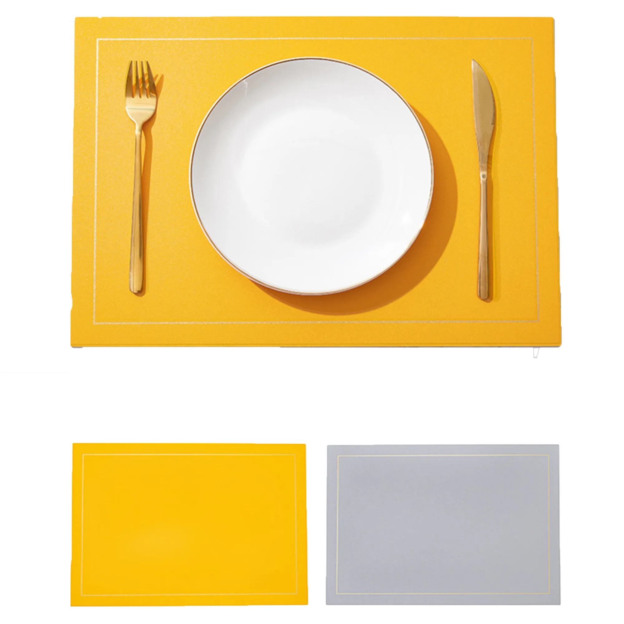 Square Leather Dining Mat 10
