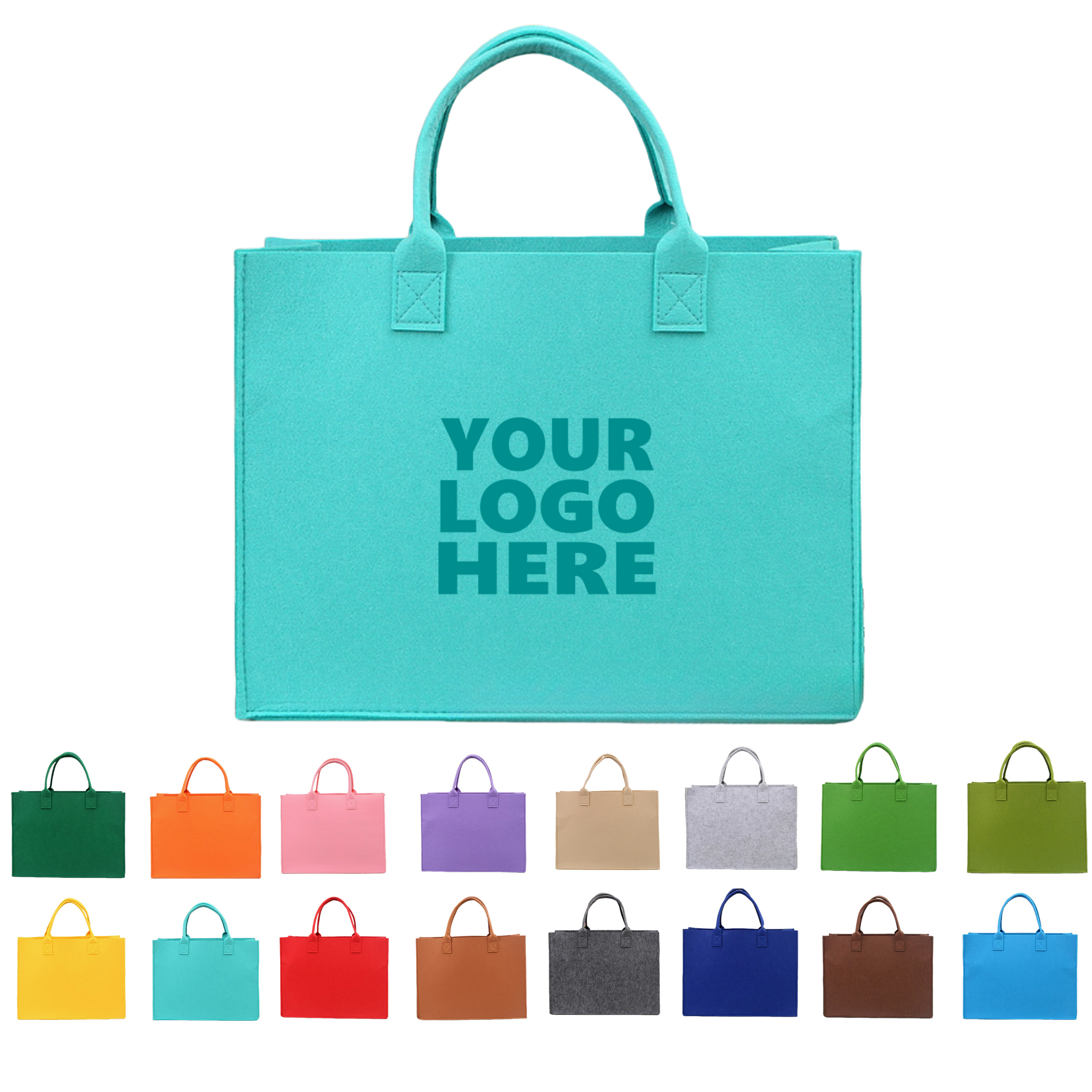 Custom Reusable Durable Felt Tote Bag, custom tote bag with logo imprint 2