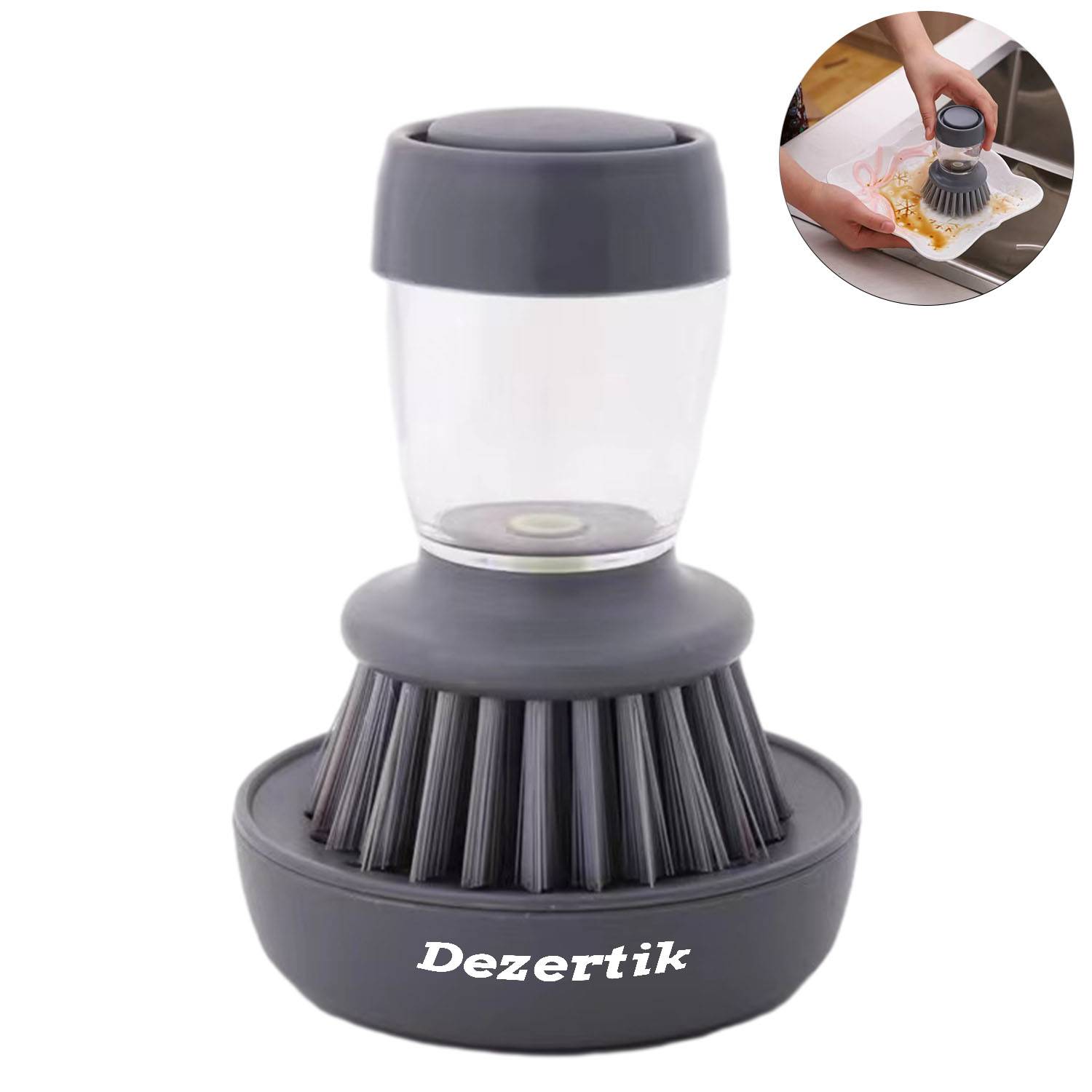 Household pots and bowls press liquid sponge cleaning brush 2