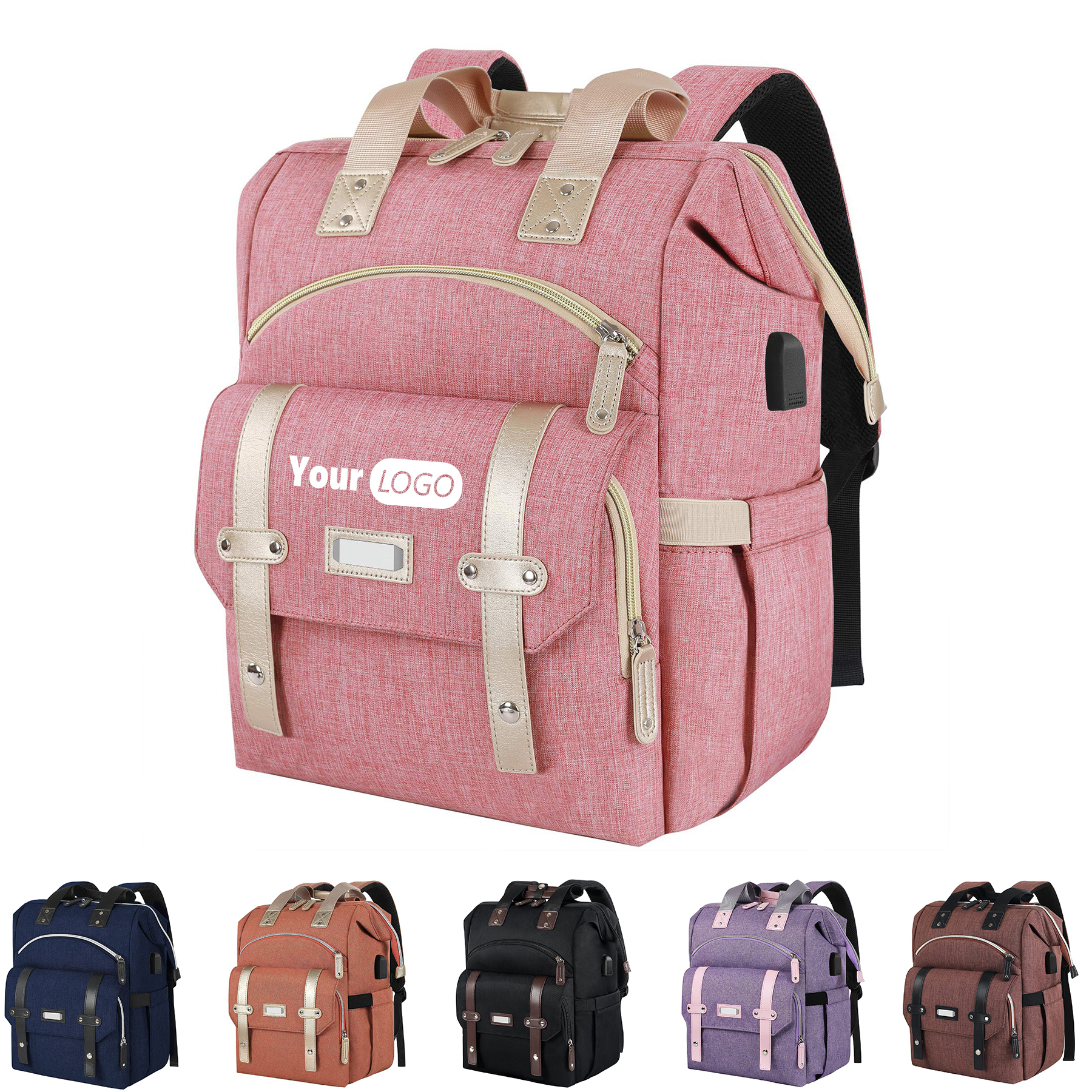 Oxford RFID Anti-Theft USB Travel Diaper Duffel Bag 5