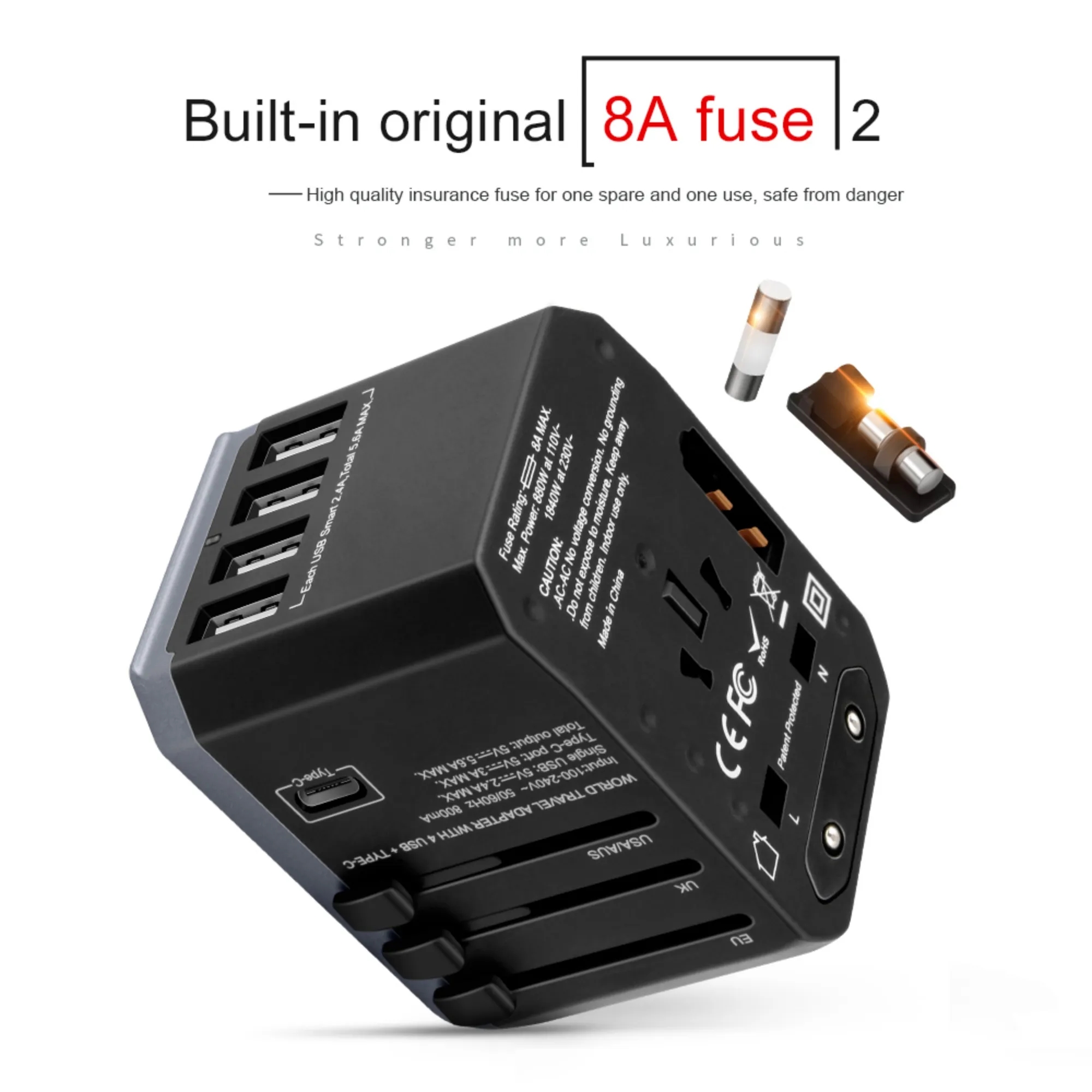 MOQ 100PCS The Versatile All-in-one Universal Travel Adapter 2