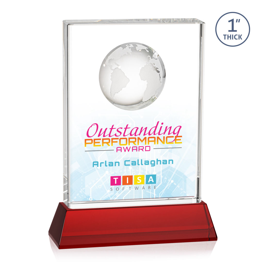 Ambassador VividPrint™ Award on Base - Red 4