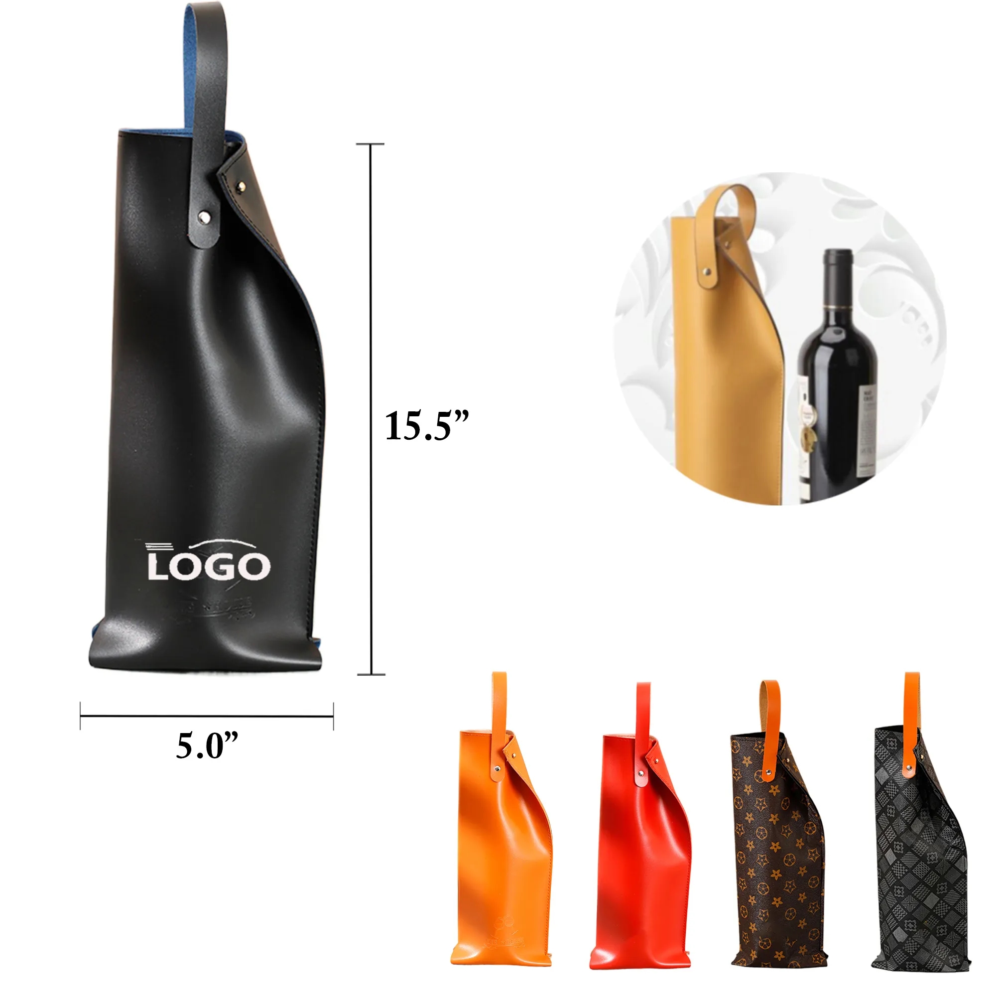 PU Leather Wine Tote Bag 3