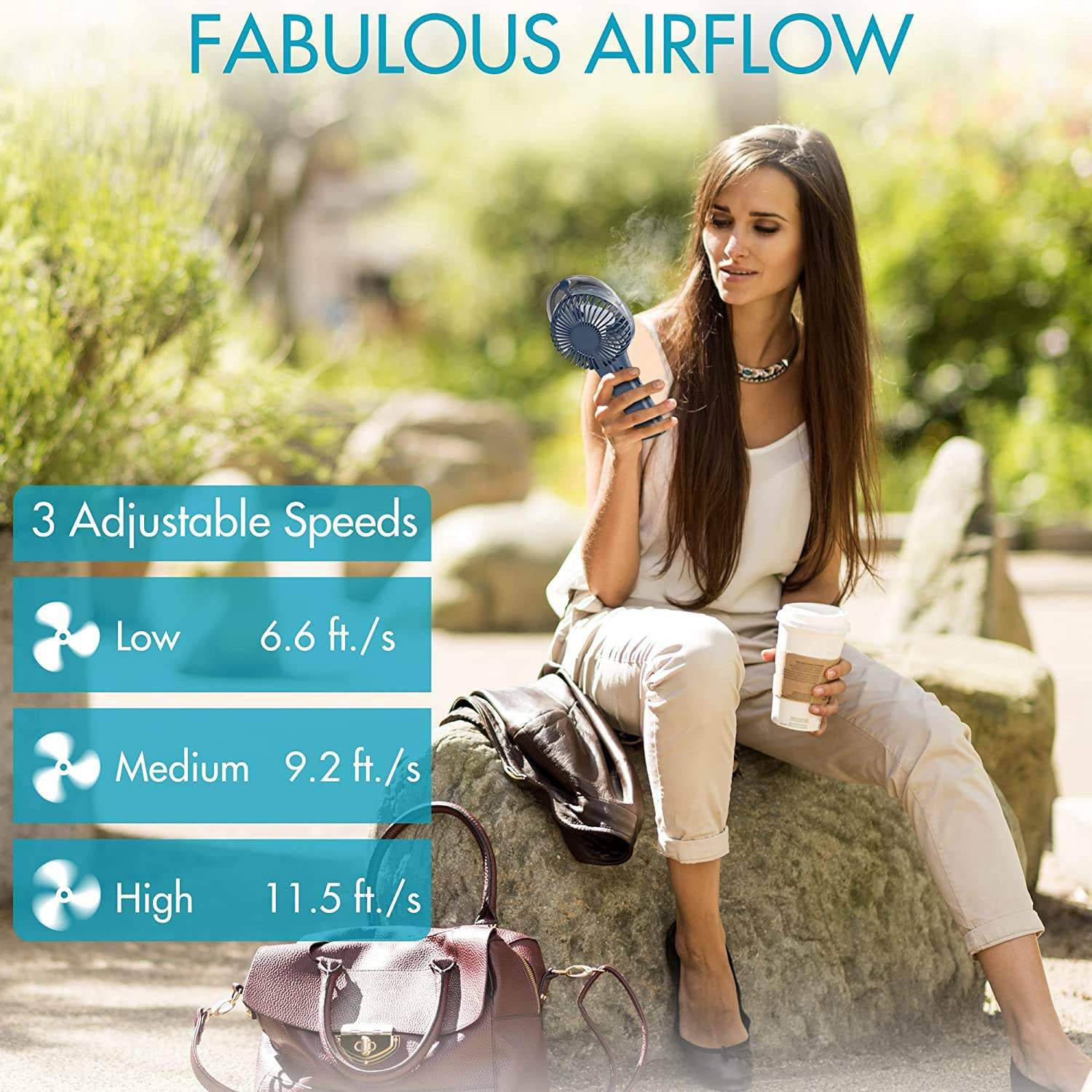 Mini Plastic Rechargeable Handheld Mist Fan 8