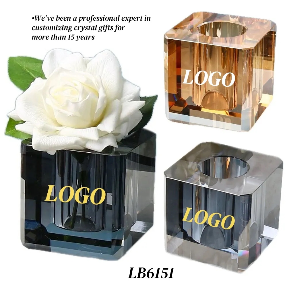 Square Crystal Vases for Flowers for Glass Home Decor 4