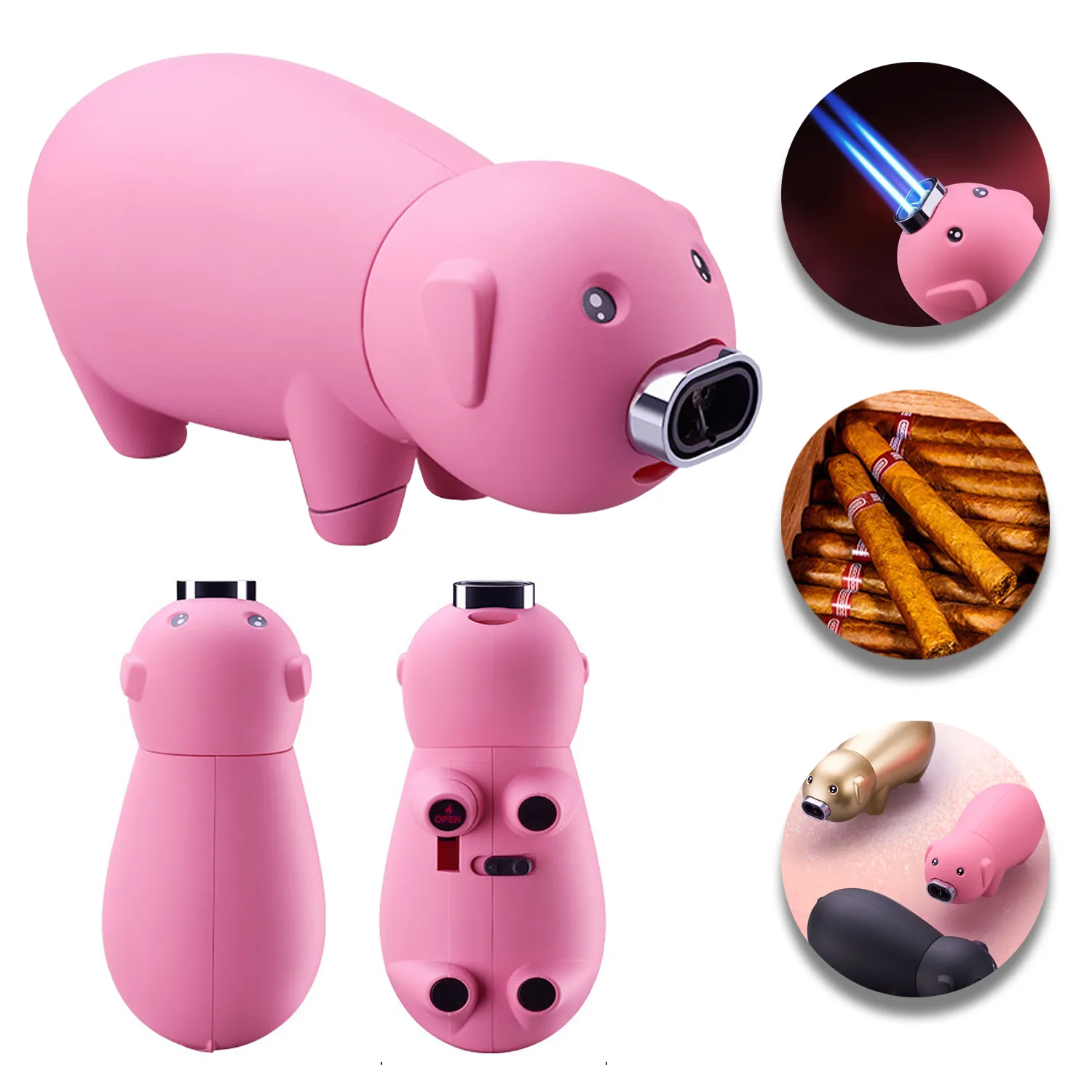 Pig Double Flame Windproof Lighter 3