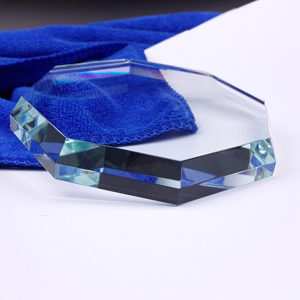 3D Crystal Octagon Clear Paperweight 6