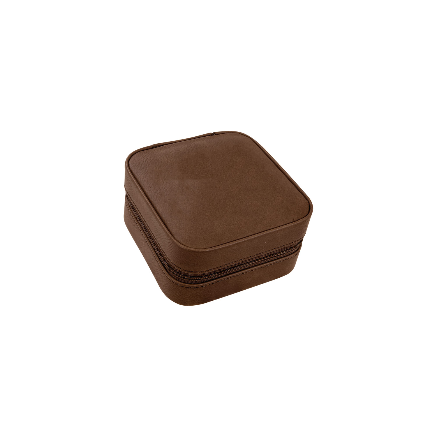 Dark Brown Leatherette Travel Jewelry Box 2