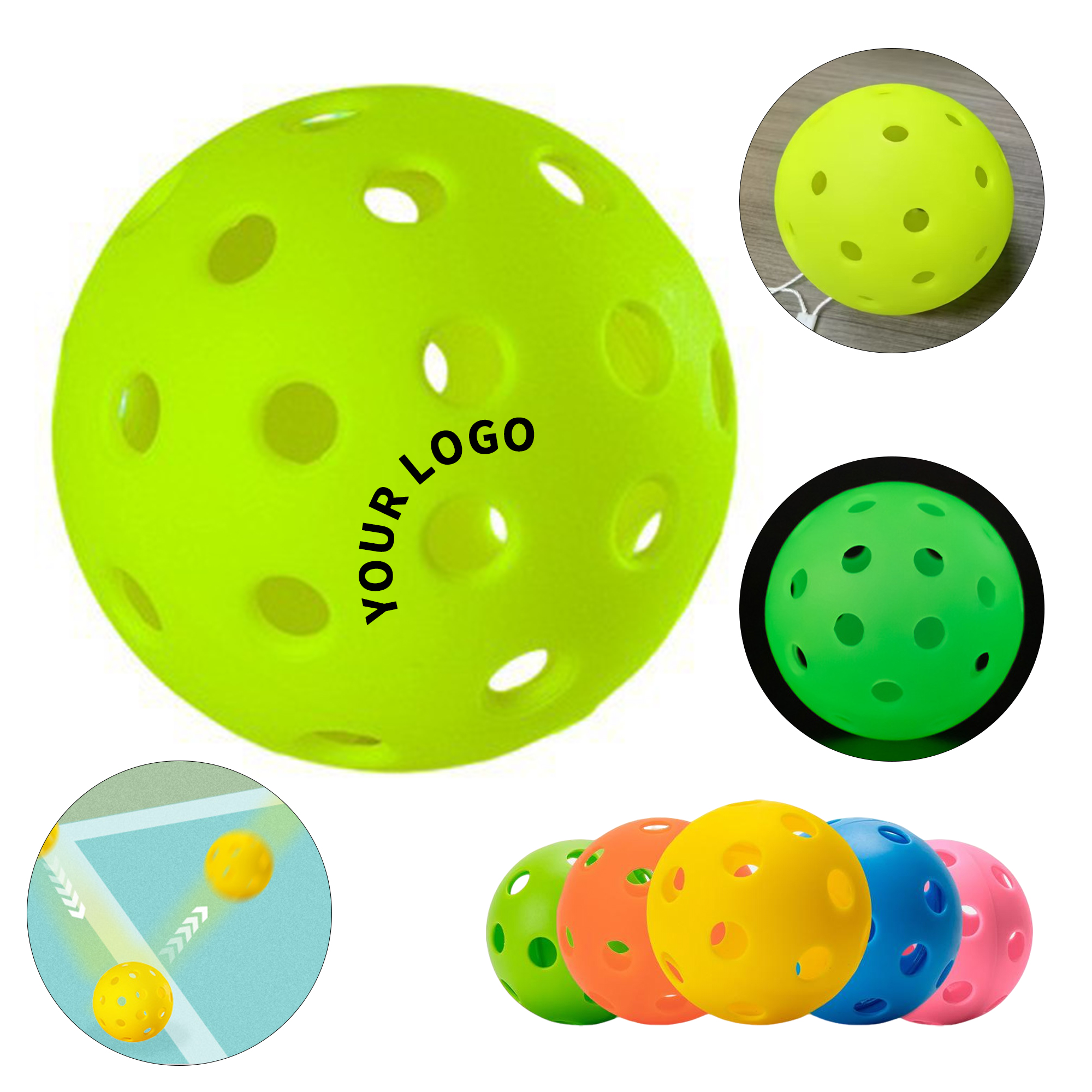 Official Size Pickleball Forty Hole Design 3