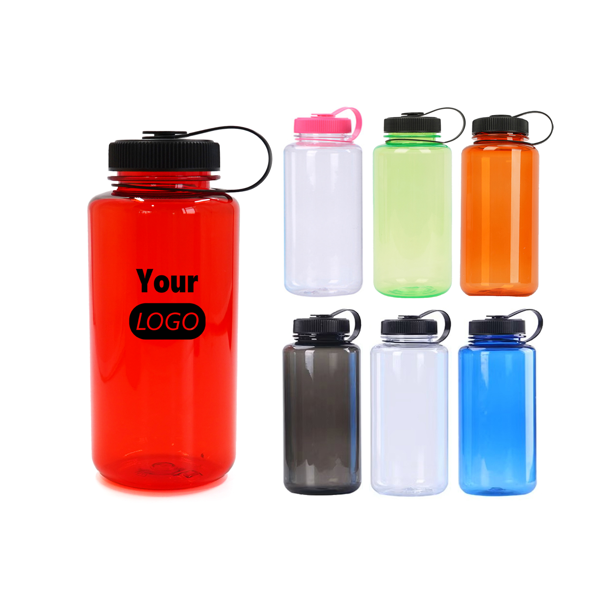 34oz Sports Plastic Wide Mouth Water Bottle with Handle 3