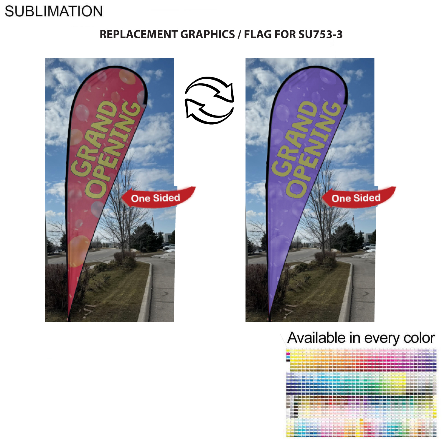 Replacement Flag for 16' X-Large Tear Drop Flag Kit, Full Color Graphics One Side 2