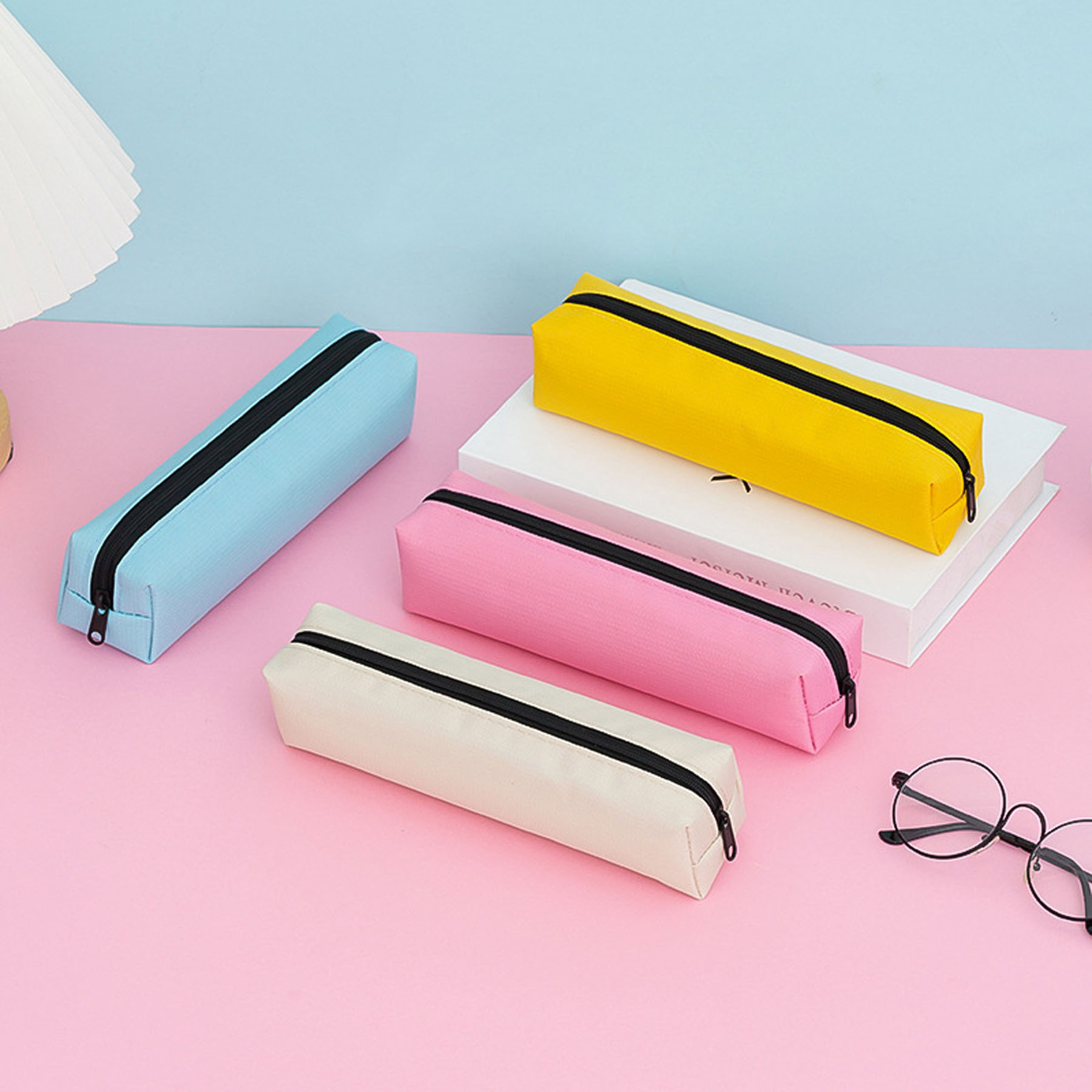 Simple Solid Color Pencil Case 3