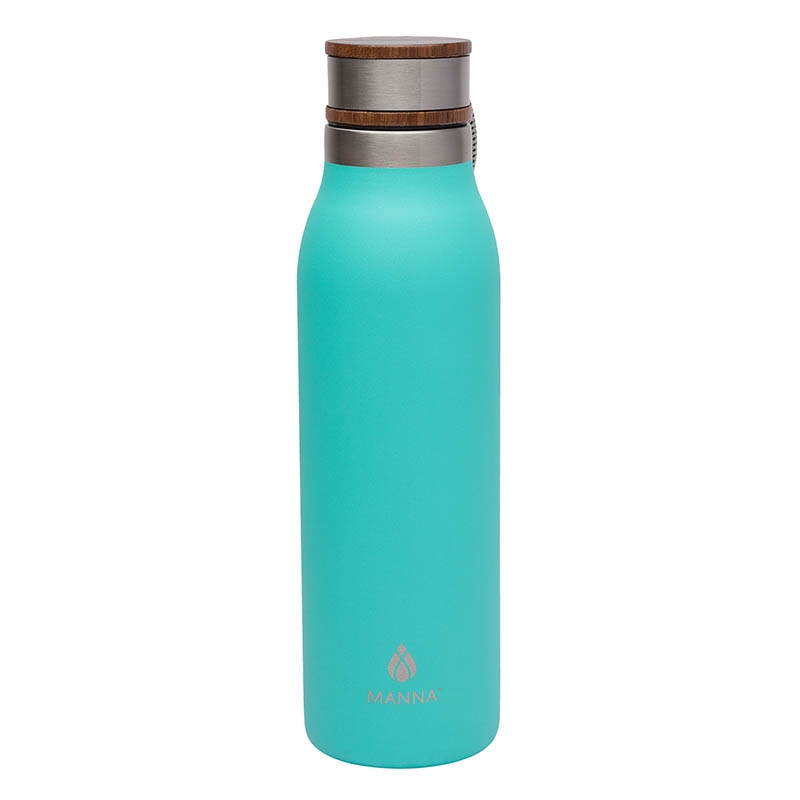 Manna™ 18 oz. Ascend Stainless Steel Water Bottle w/ Acacia Lid 14