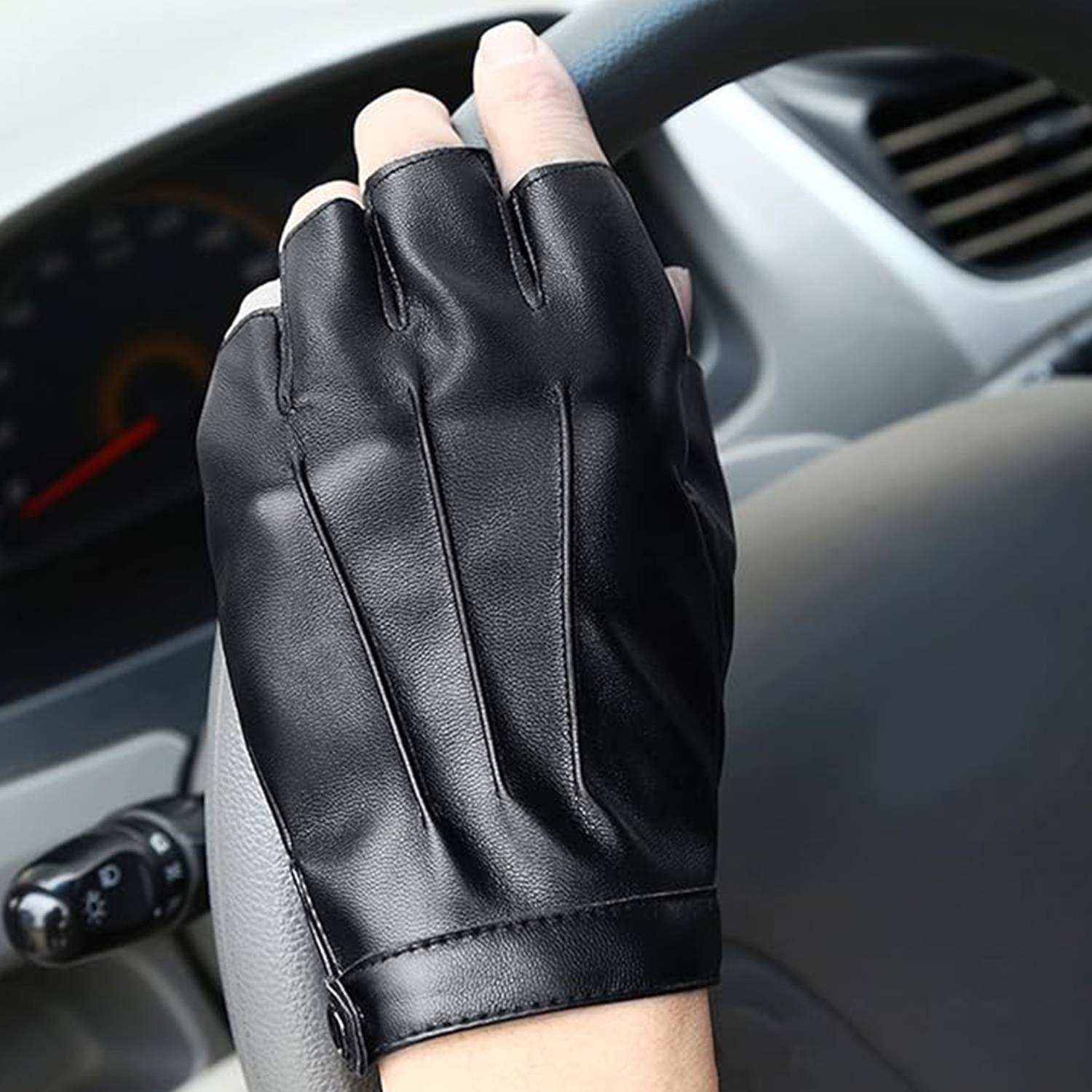Artificial Leather Half-Finger Gloves 3