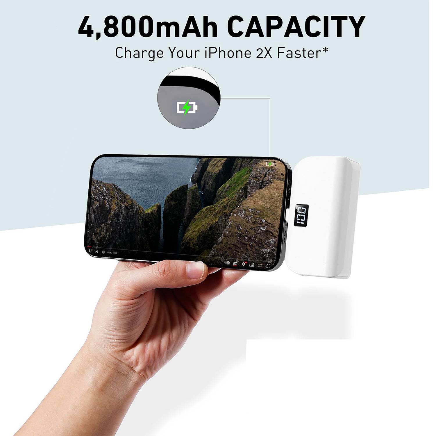 4800mAh Mini Power Bank Portable Charger iPhone 2