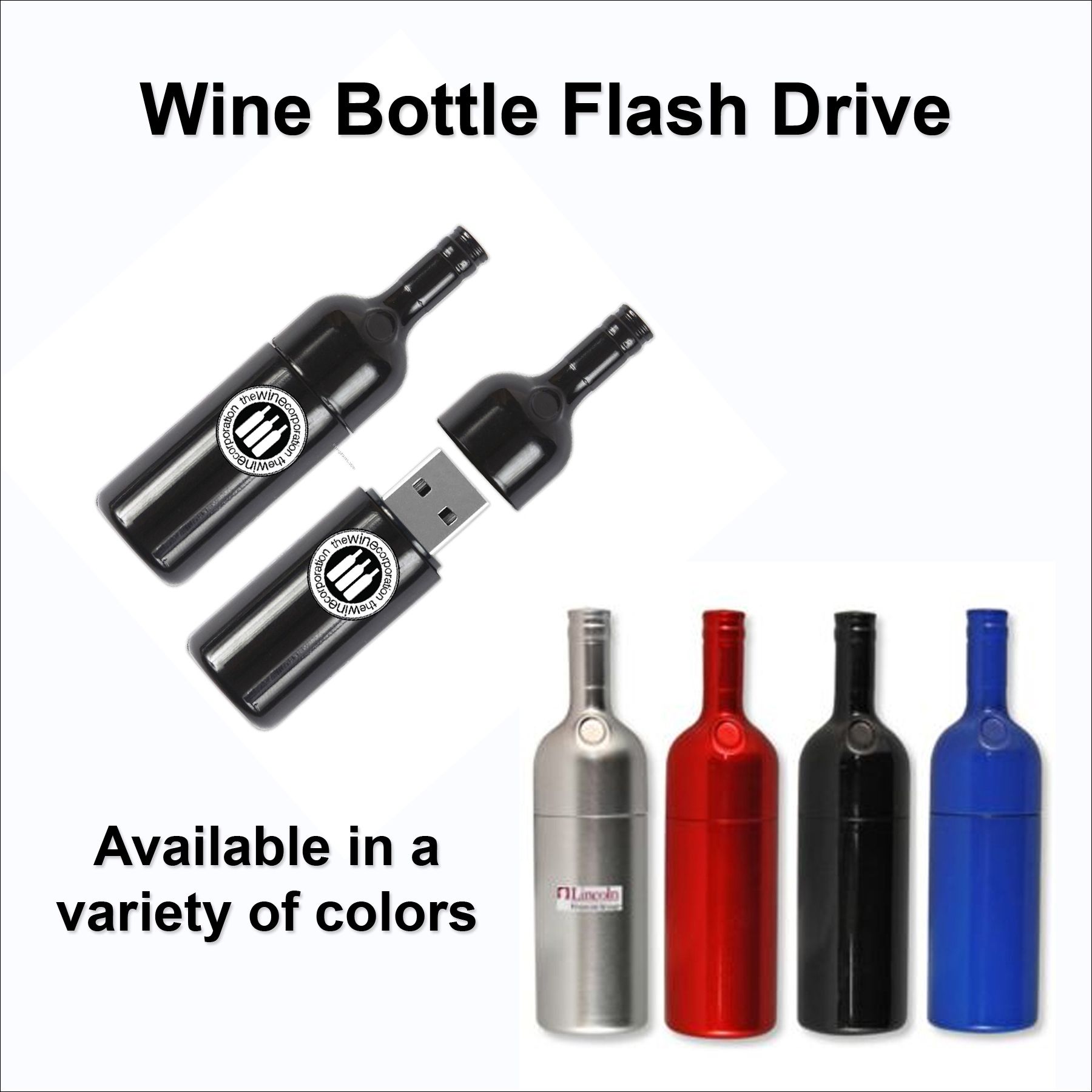 Wine Bottle Flash Drive / USB - 64 GB Memory