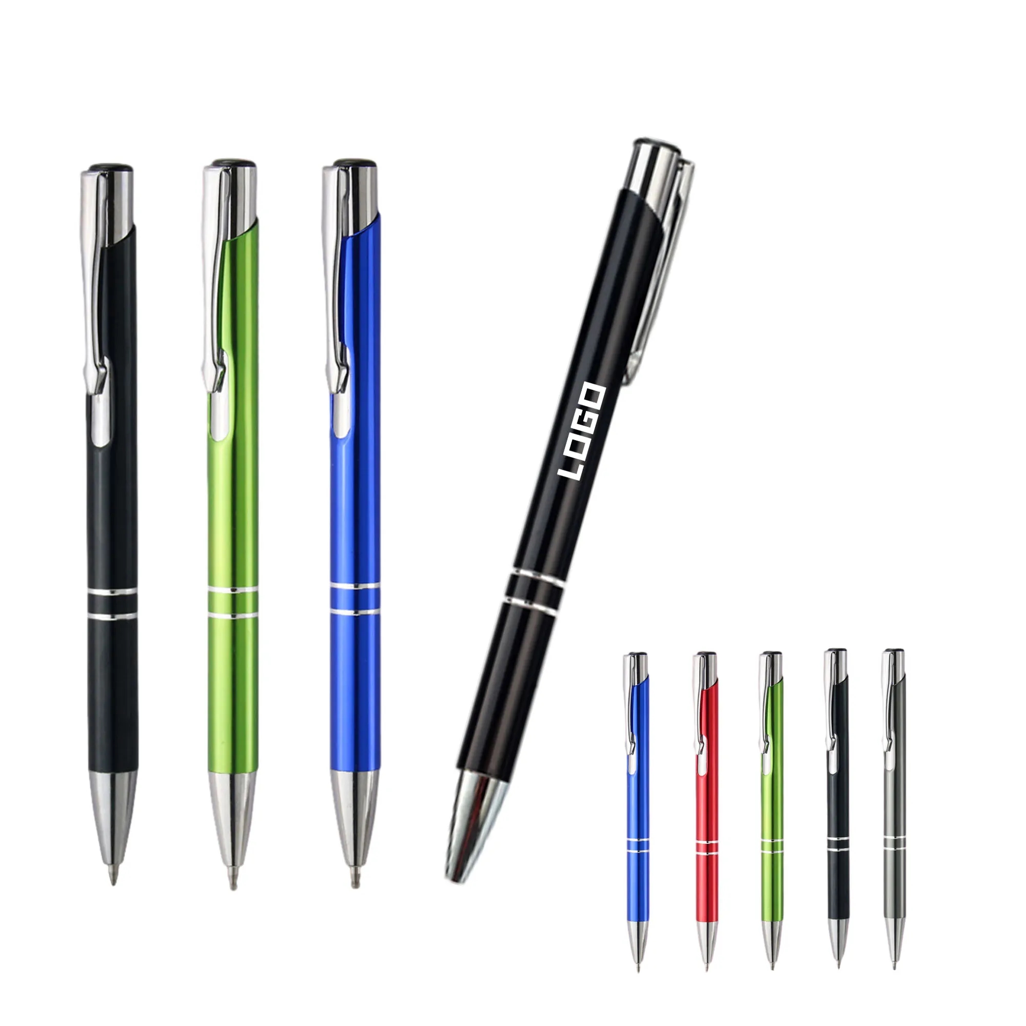MOQ 100 Office Double Ring Metal Ballpoint Pen