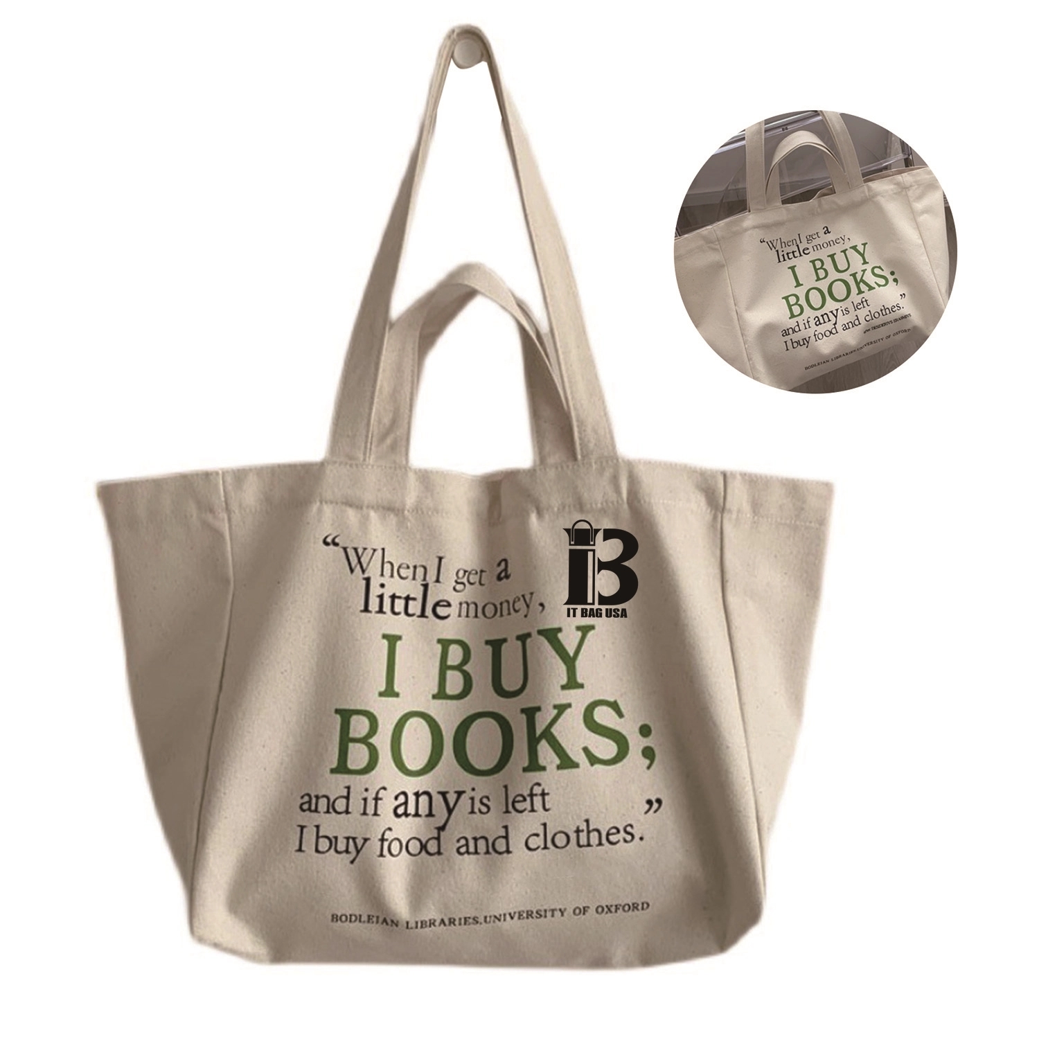 Large Letter Canvas Handbag Tote Bag, custom tote bag with logo imprint 3