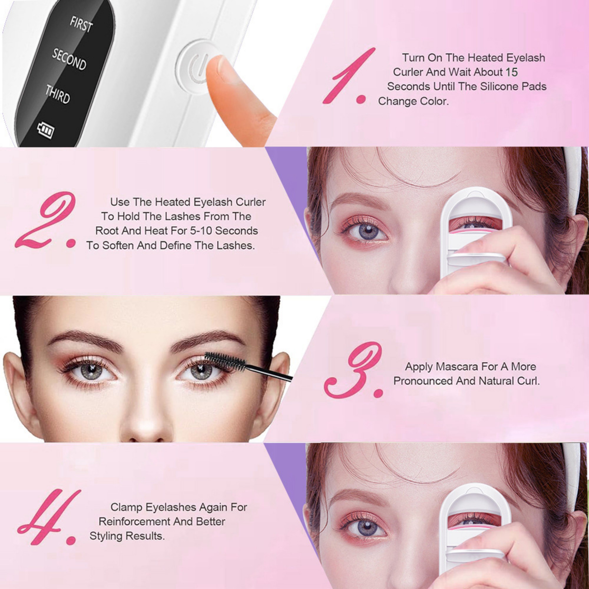 3-Temperature Digital Heated Eyelash Curler 1