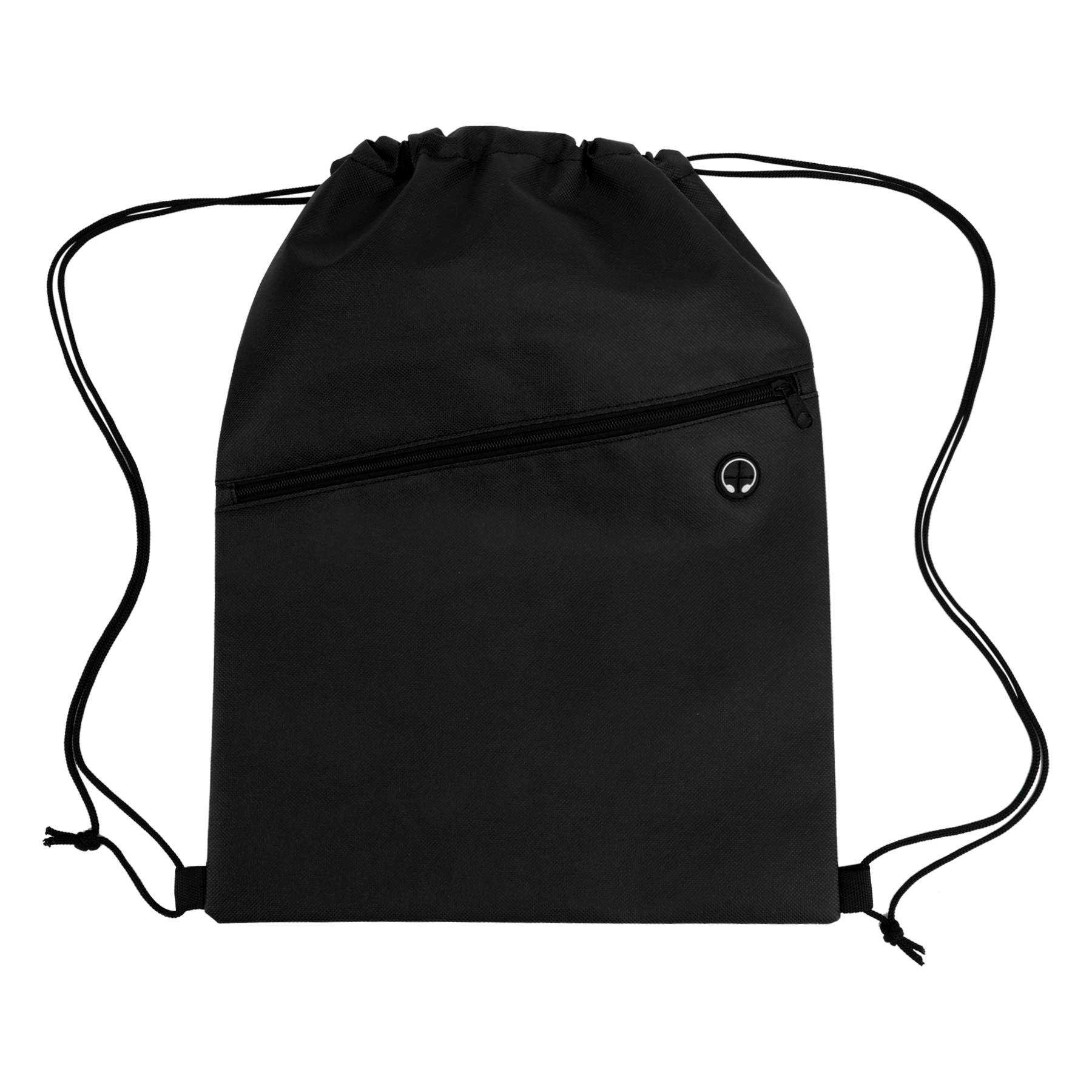 Non-Woven Sports Drawstring Bag with Front Zipper 2
